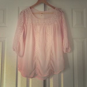 🎈SOLD Blush Pink Sheer Loose Blouse