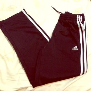 Black Adidas trackpants