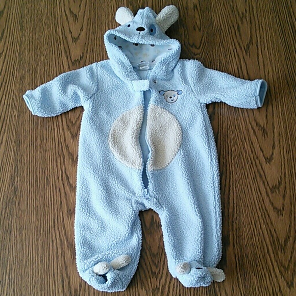 Blue Baby Bear Outfit (0-3 Months)