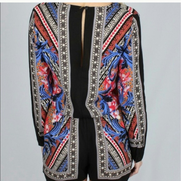 Long sleeve multicolored romper