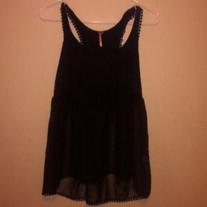 Poof lace and sheer tank