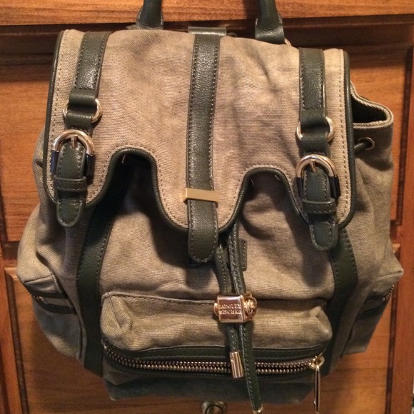 Adorable army green backpack purse