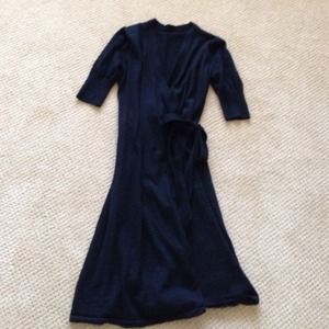 Black sweater wrap dress