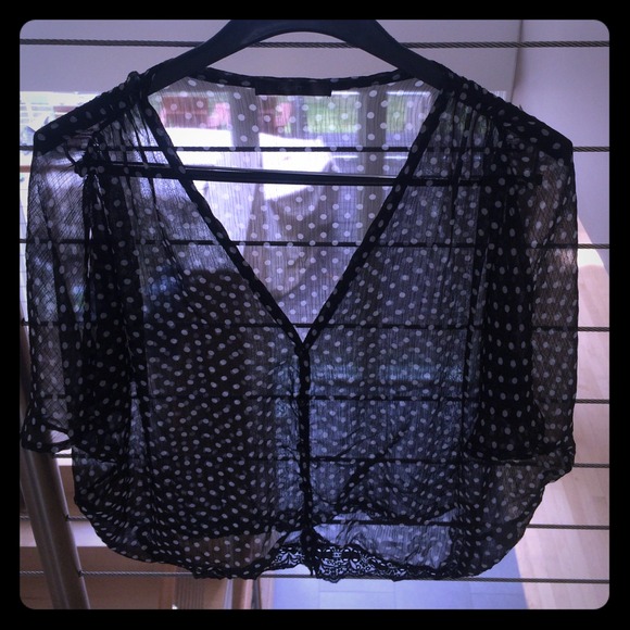Sheer polka dot top