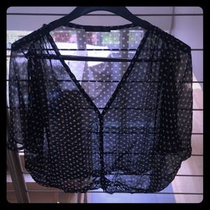 Sheer polka dot top