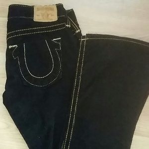 True religion black quorderoy pants