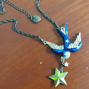 Betsey Johnson Rhinestone Sparrow Necklace