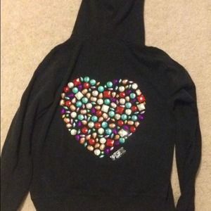 Victoria secret bling jewel zip up hoodie.