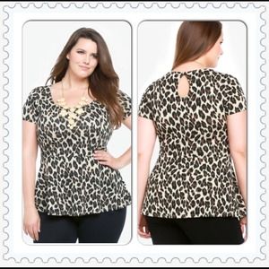 Leopard print peplum top