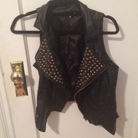 Faux leather vest