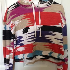 Abstract autumn colored cropped sweater