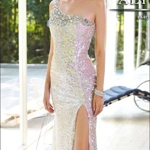 Silver and Black Sleek Formal Dress