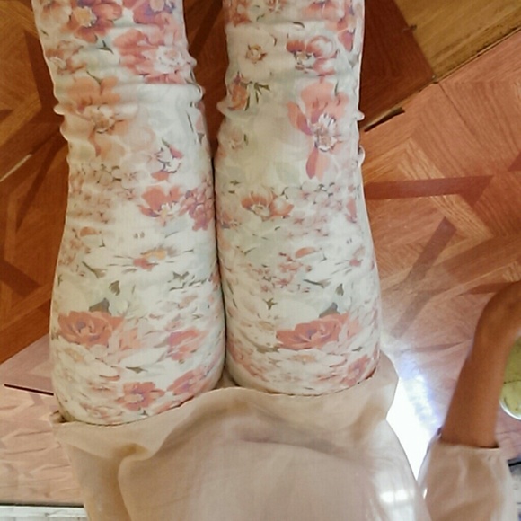 Flower printe jeans