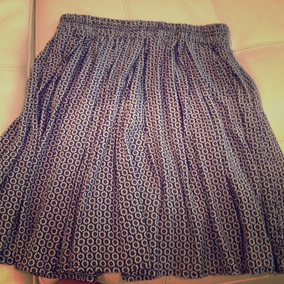 Black and white floral skirt