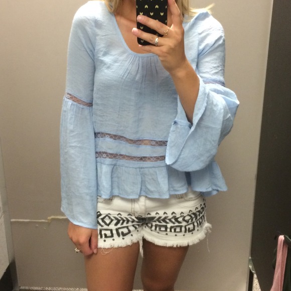 Light blue boho top