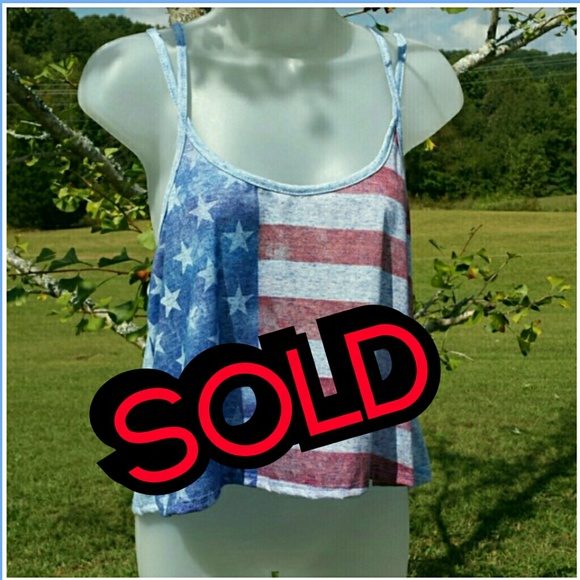 Rue21 Tops - Stephanie's bundle   PROUD AMERICAN CROP TANK!!