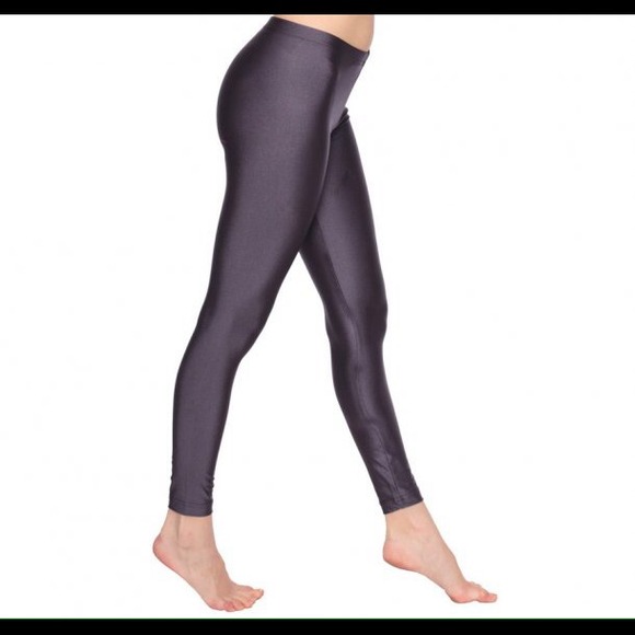 American Apparel Grey Shiny Leggings