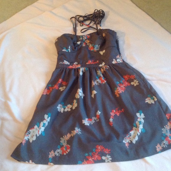 Gray and floral dress
