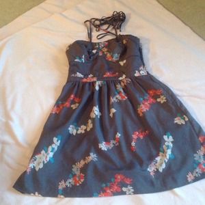 Gray and floral dress