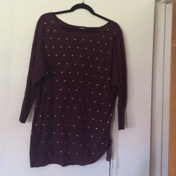 Express sweater 3/4 sleeve burgundy color