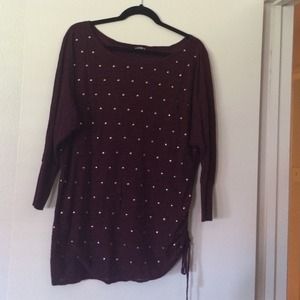 Express sweater 3/4 sleeve burgundy color