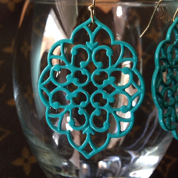 Turquoise Chandelier Earrings - Picture 2 of 2
