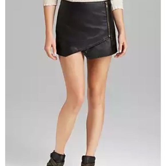 NWOT Free People Faux Leather Skort