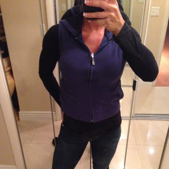 Blueish Purple Fleece Vest Hoodie
