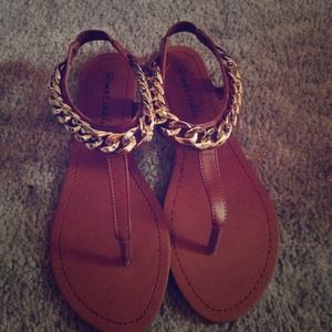Brand new Chestnut gold chain sandals
