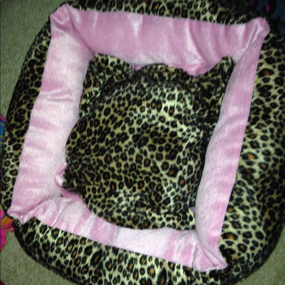 Leopard print dog bed