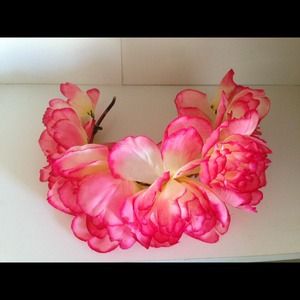 pink flower crown