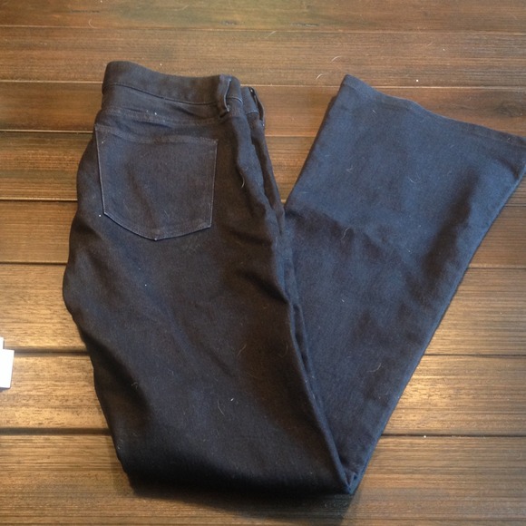 Dark denim wide leg jeans