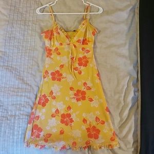 Cute Yellow Dress with Floral Print