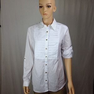 Jones New York white sleeve shirt M