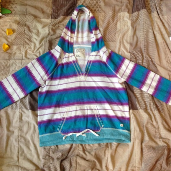 Colorful AEO striped pullover hoodie