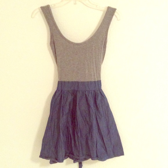 Forever 21 Gray and Denim Skater Dress