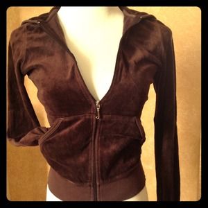 🎀 Juicy Couture 🎀 dark brown velour hoodie