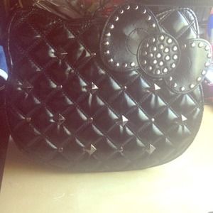BLACK STUDDED HELLO KITTY PURSE