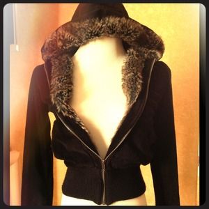 👉 BB Dakota 👈 faux fur black hoodie jacket, Juniors/Kids