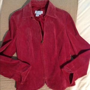 💟HP💟 💯% Leather Cranberry Suede Jacket Blazer