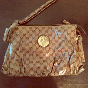 Gucci Crystal Monogram Large Hysteria Clutch
