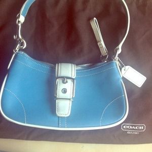 AUTHENTIC BLUE AND WHITE COACH PURSE