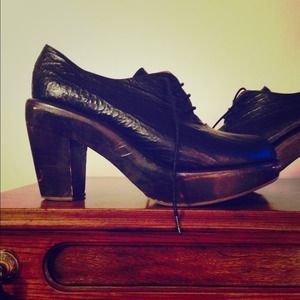Rachel Comey leather & wood platforms, 8.5