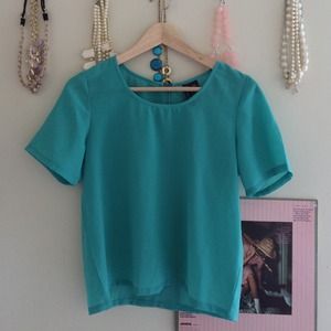 Blue crop top