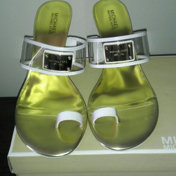 White and gold PVC sandal