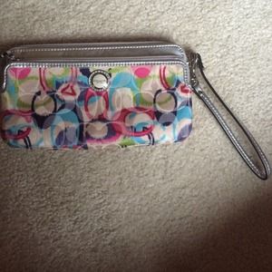 Colorful coach clutch wallet