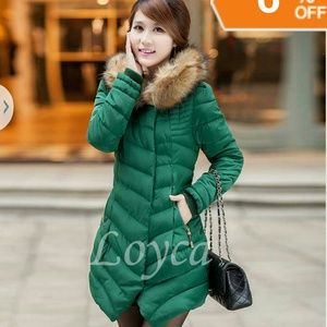 Ladies Green Parka Jacket