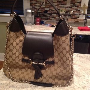 Authentic Emily canvas hobo Gucci Bag