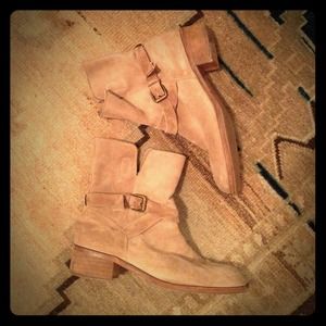 J. Crew short tan suede boots