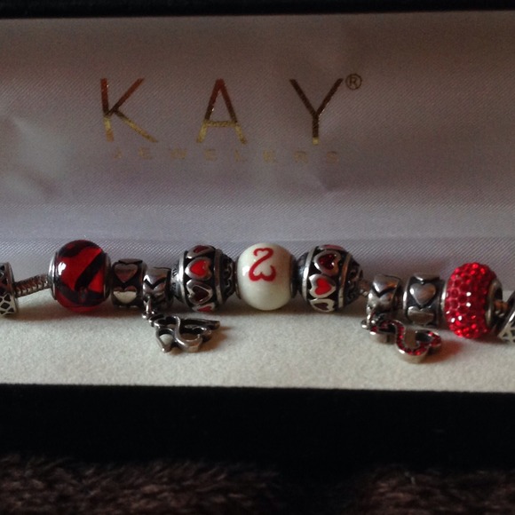 Open heart themed charm bracelet.